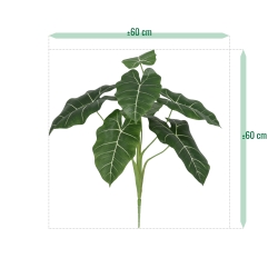 Alocasia Frydek Artificiale 60cm Verde