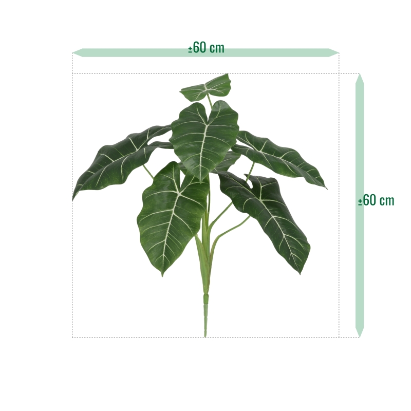 Alocasia Frydek Artificiale 60cm Verde