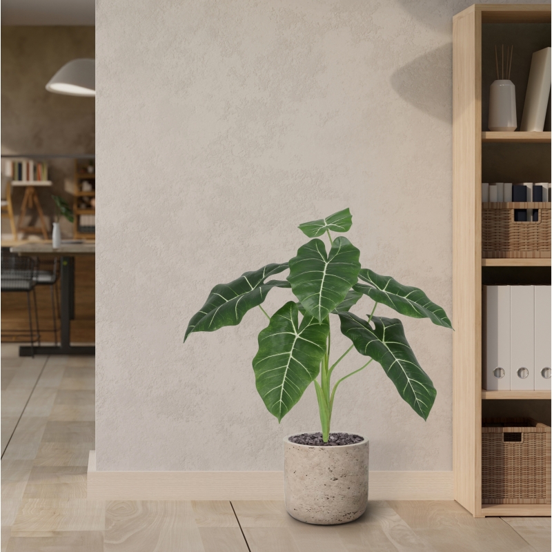 Alocasia Frydek Artificiale 60cm Verde