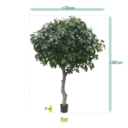 Albero di quercia artificiale gigante Deluxe 300 cm