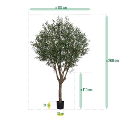 Albero artificiale di ulivo XL 250 cm Deluxe