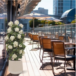 Geranio artificiale a colonna 120cm UV Crema