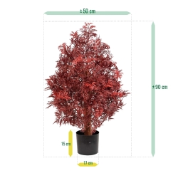 Pianta artificiale Ming Aralia UV 90cm Borgogna