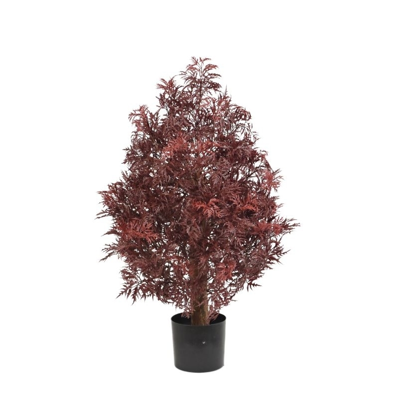Pianta artificiale Ming Aralia UV 90cm Borgogna