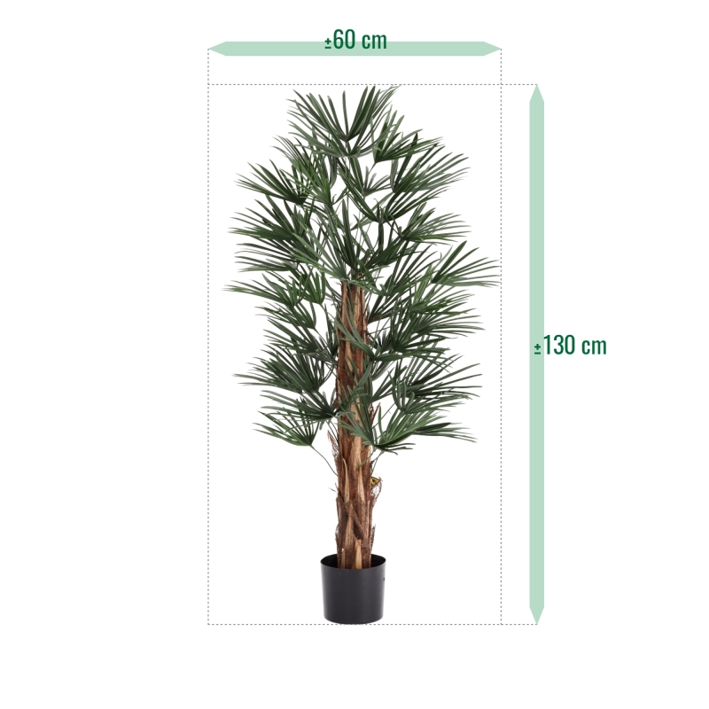 Artificiale Raphis Palma 125cm UV in vaso