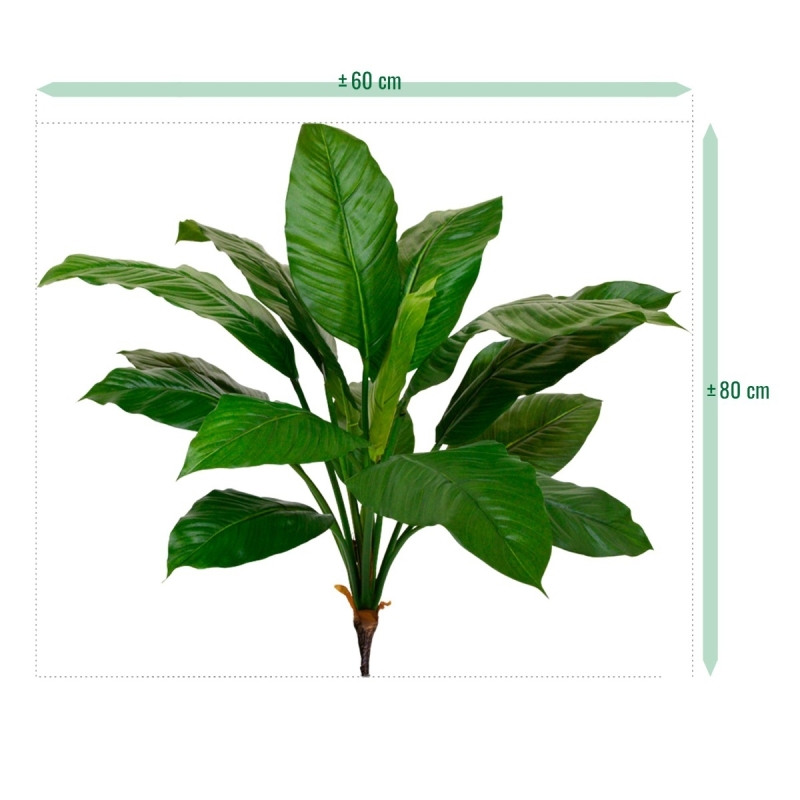 Bouquet artificiale Spathiphyllum King 80 cm verde