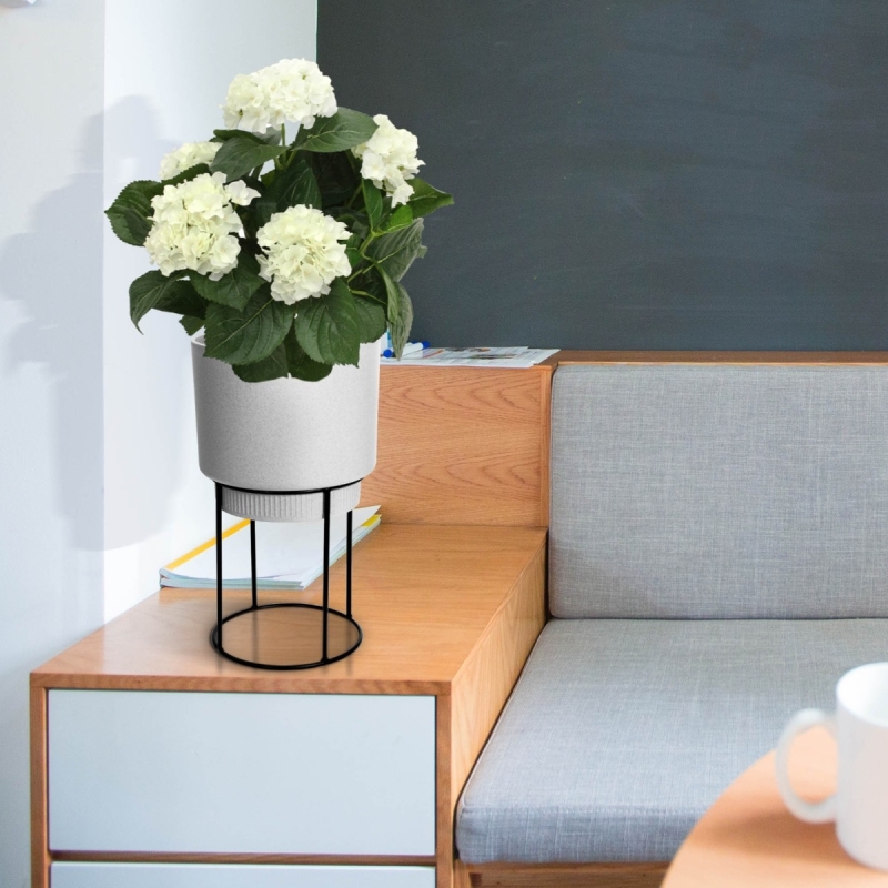 Pianta artificiale di ortensia deluxe 45 cm - crema