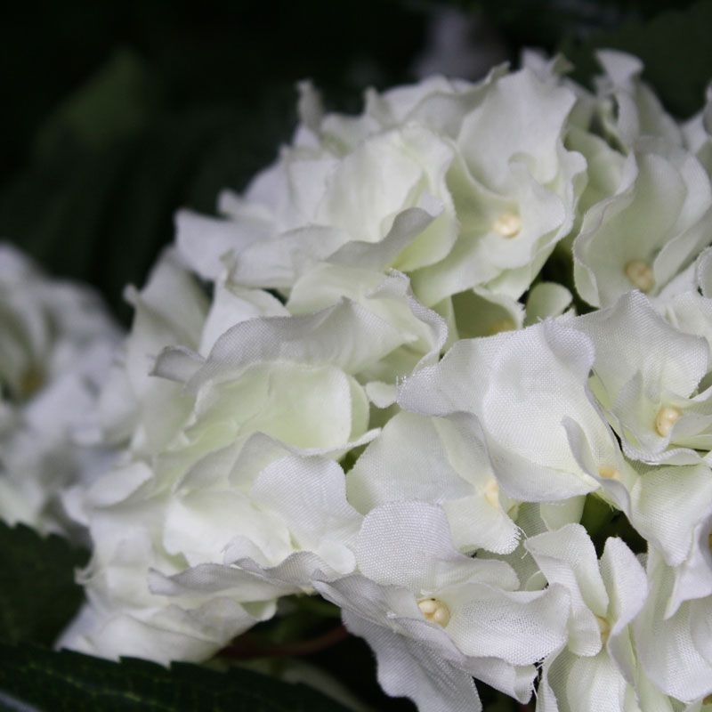 Pianta artificiale di ortensia deluxe 45 cm - crema