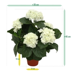 Pianta artificiale di ortensia deluxe 45 cm - crema