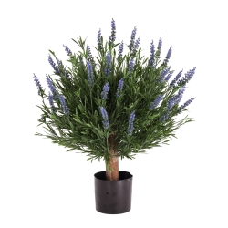 Artificiale Lavanda Sfera UV Blu 60cm in vaso