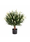 Artificiale Lavanda Sfera UV Bianco 60cm in vaso