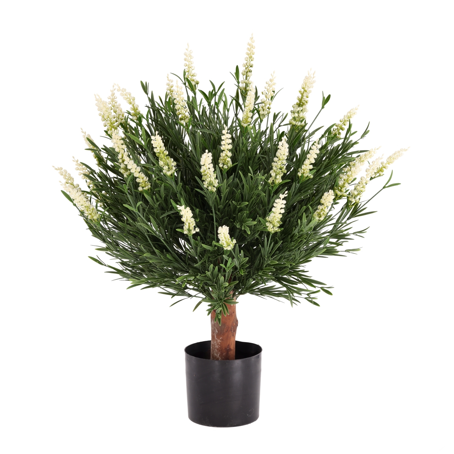Artificiale Lavanda Sfera UV Bianco 60cm in vaso