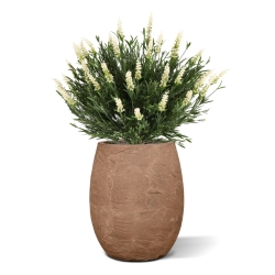 Artificiale Lavanda Sfera UV Bianco 60cm in vaso