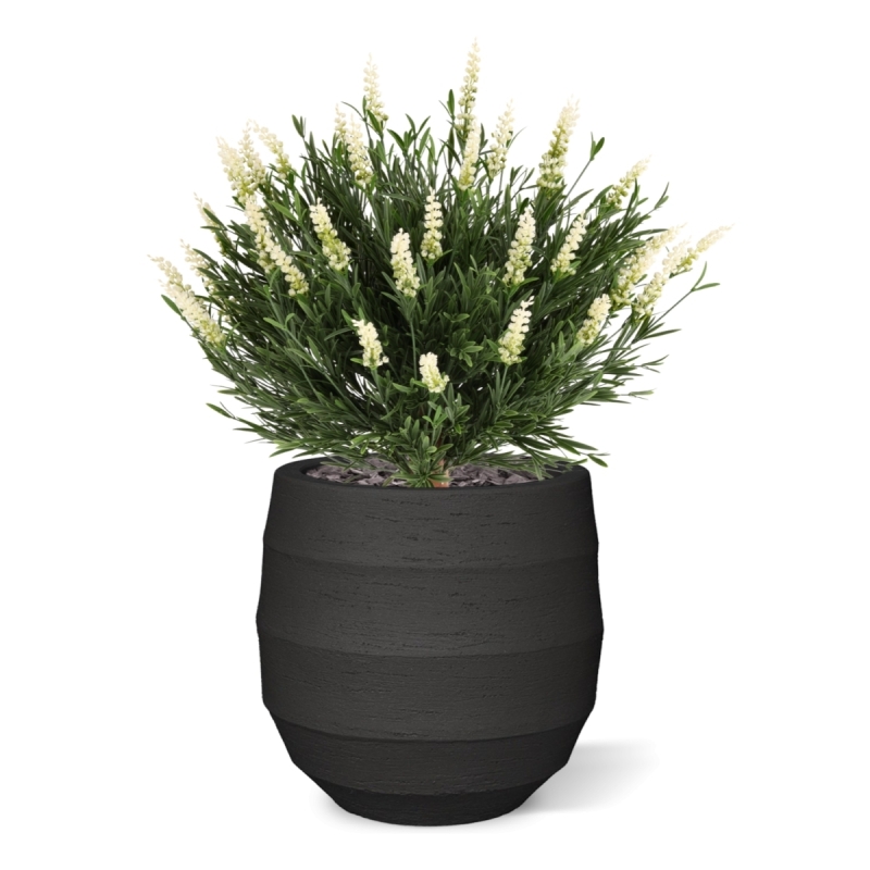 Artificiale Lavanda Sfera UV Bianco 60cm in vaso
