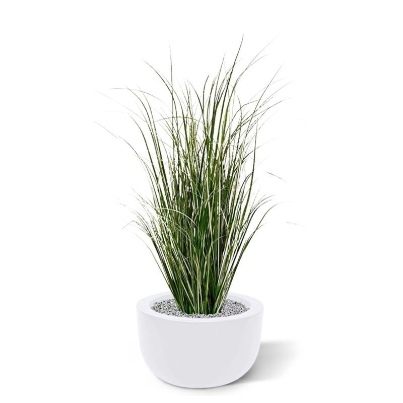Pianta di erba artificiale Reed 80cm - verde/crema
