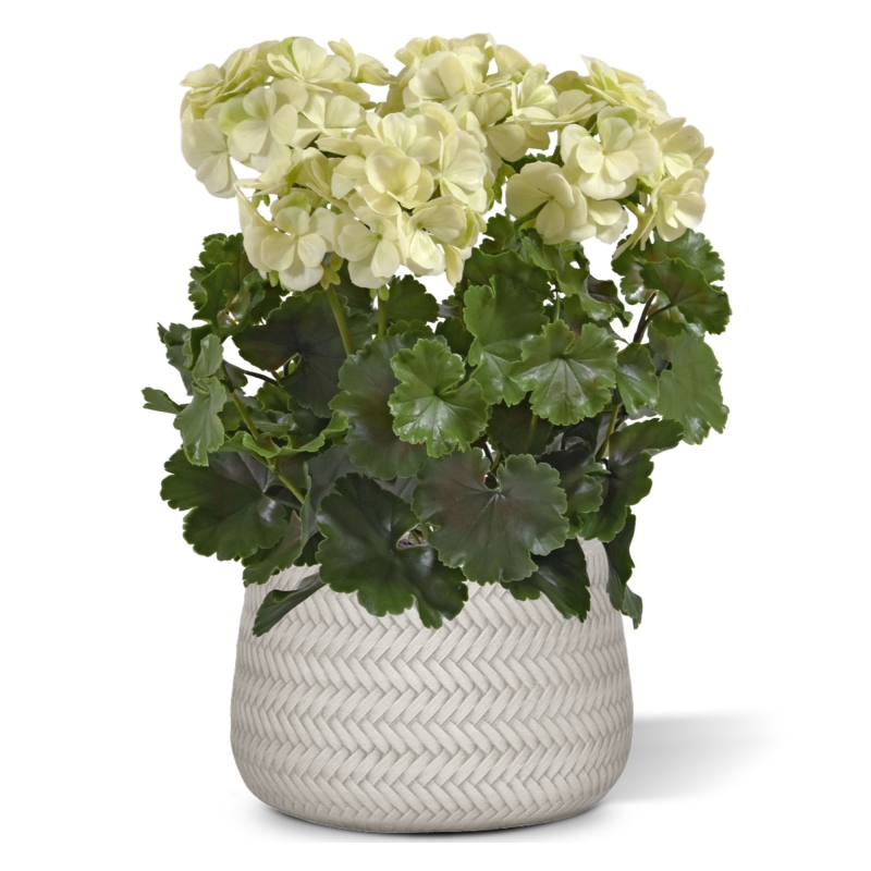 Geranio artificiale PL XL 40cm - crema - resistente ai raggi UV