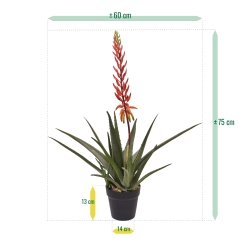 Pianta artificiale di Aloe Vera 75cm rossa