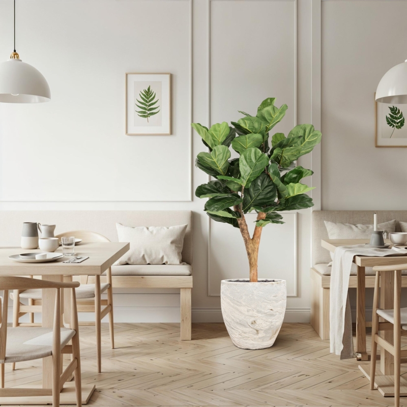 Artificiale Lyrata Deluxe Y Albero 130cm in vaso