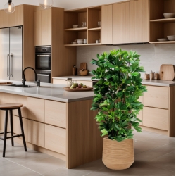Pianta artificiale a colonna Schefflera 120cm