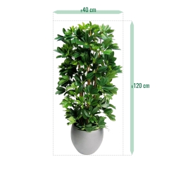Pianta artificiale a colonna Schefflera 120cm