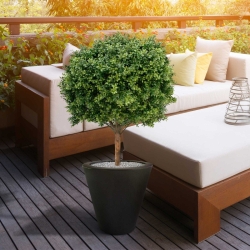 Pianta artificiale di bosso bulbosa deluxe da 80 cm - resistente ai raggi UV