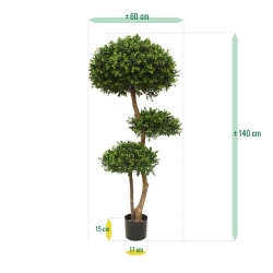 Bosso bulbo deluxe x3 pianta artificiale 140cm - resistente ai raggi UV