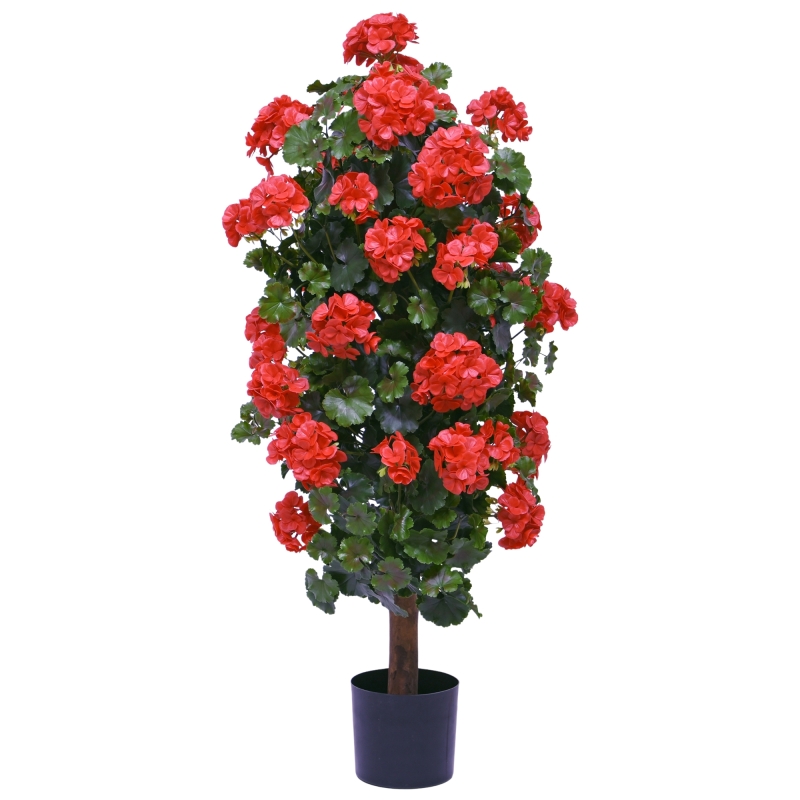 Geranio artificiale a colonna 120cm UV rosso