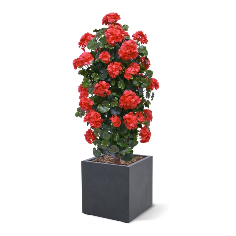 Geranio artificiale a colonna 120cm UV rosso