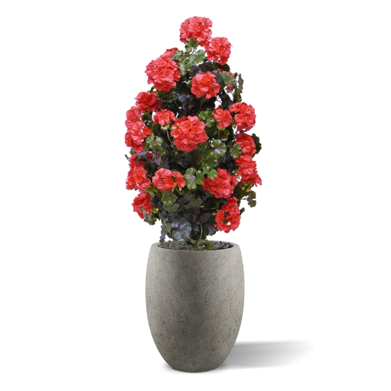 Geranio artificiale piramide 110cm pianta UV rosso