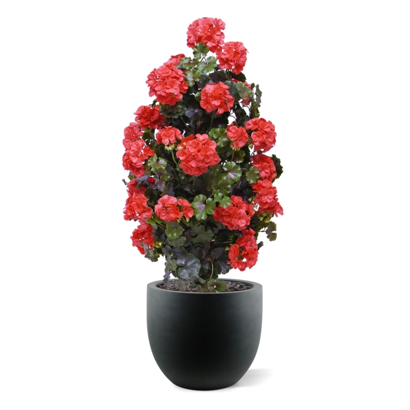 Geranio artificiale piramide 110cm pianta UV rosso