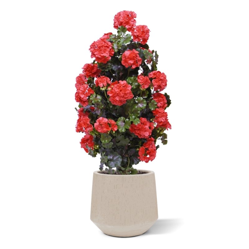 Geranio artificiale piramide 110cm pianta UV rosso