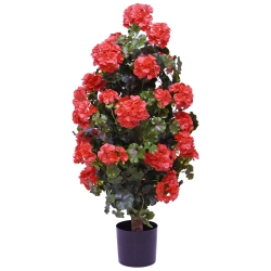 Geranio artificiale piramide 110cm pianta UV rosso