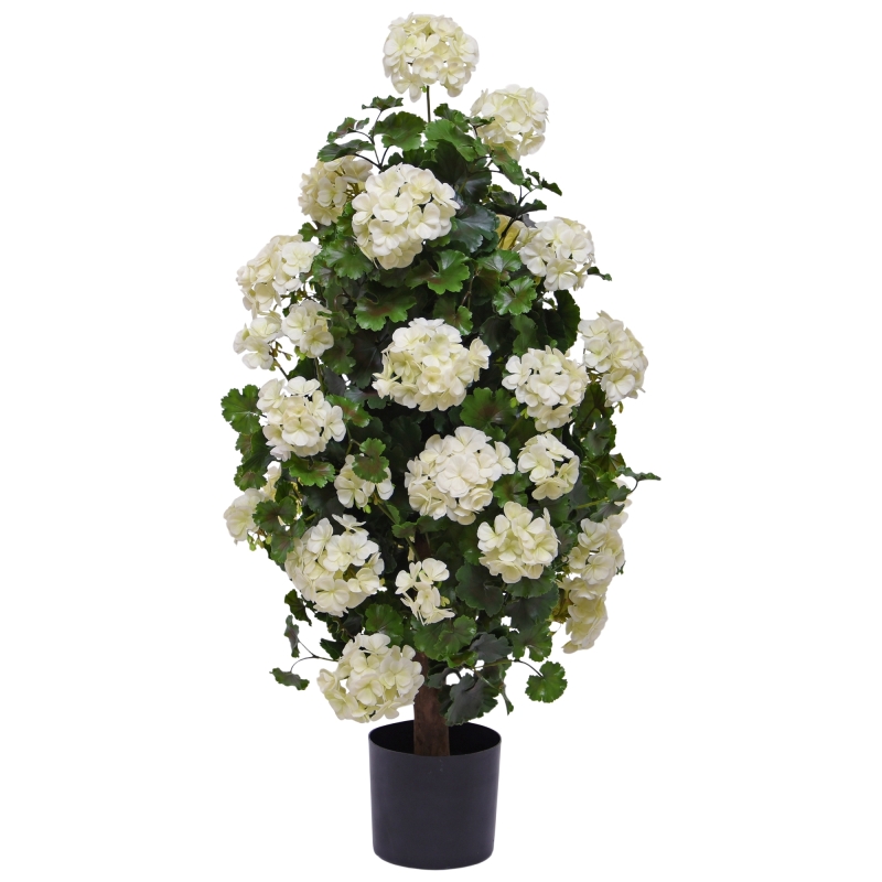 Piramide artificiale di Geranio 110cm pianta UV Crema