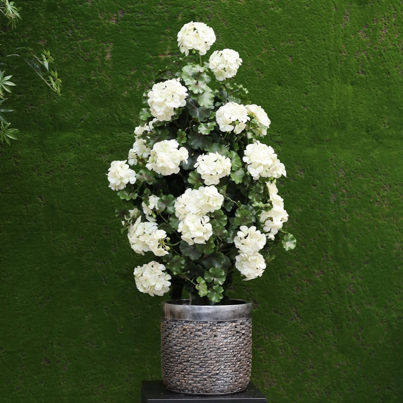 Piramide artificiale di Geranio 110cm pianta UV Crema