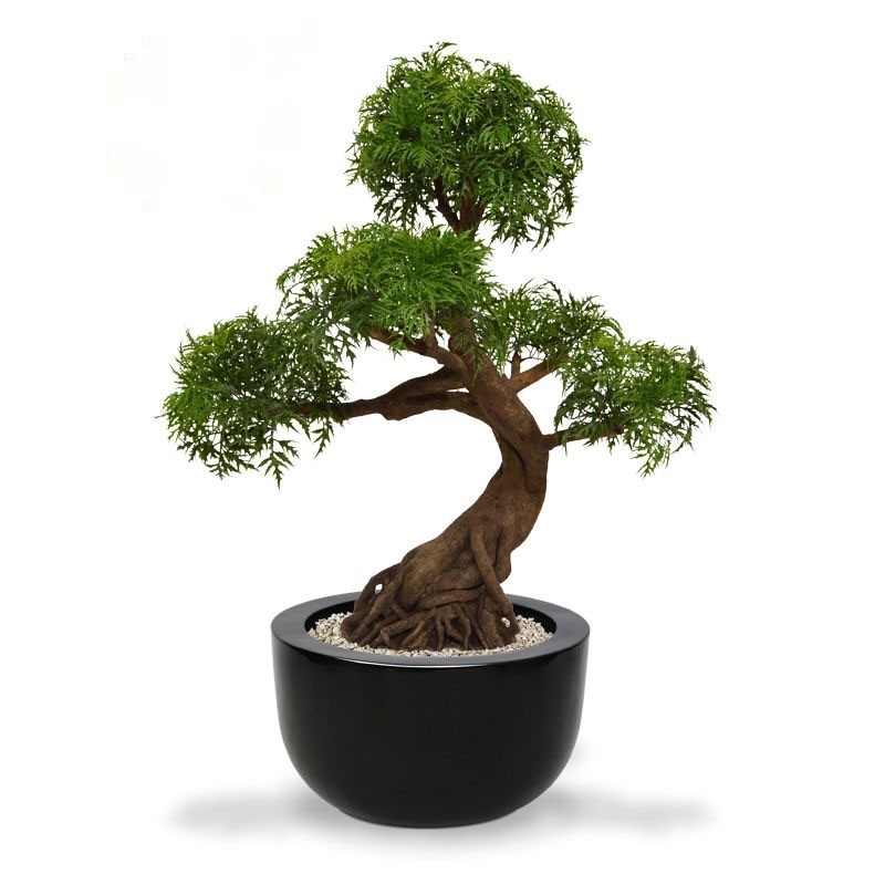 Albero artificiale Ming Aralia Bonsai su base 90cm - verde - resistente ai raggi UV