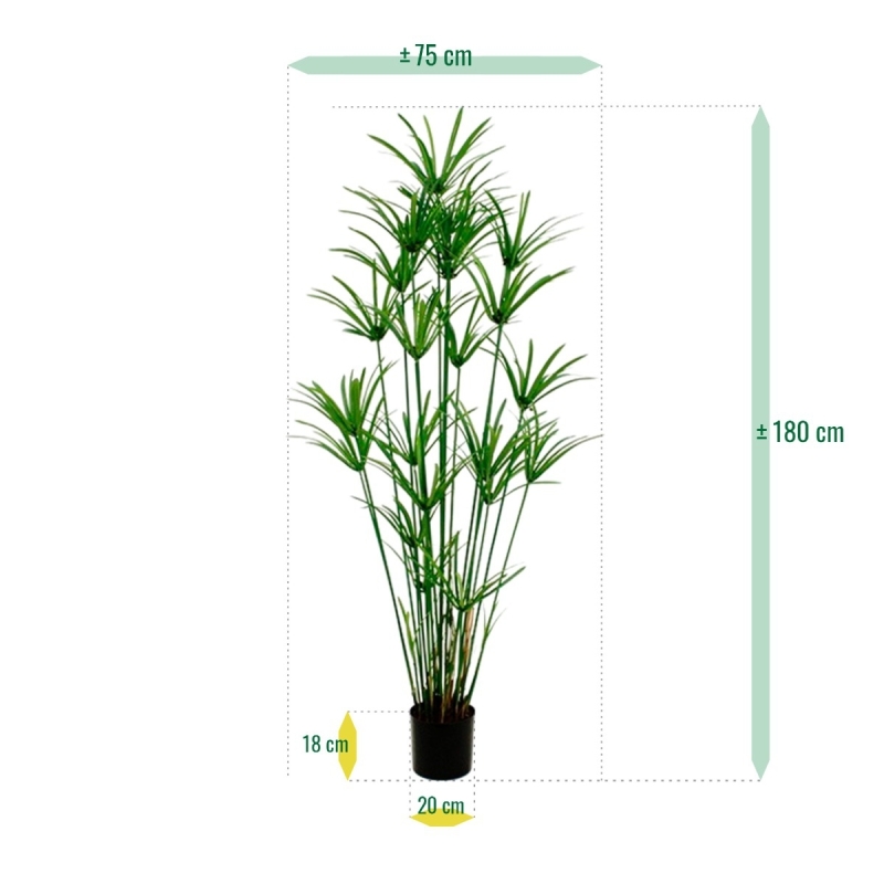 Pianta artificiale Papyrus deluxe 175 cm