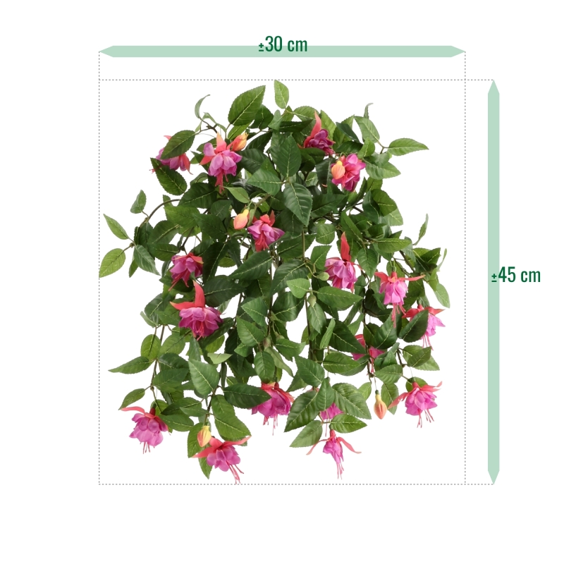 Pianta Fucsia Pendente Artificiale Viola 45cm