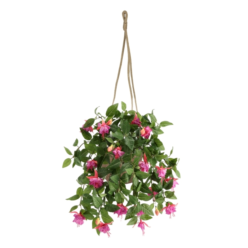 Pianta Fucsia Pendente Artificiale Viola 45cm