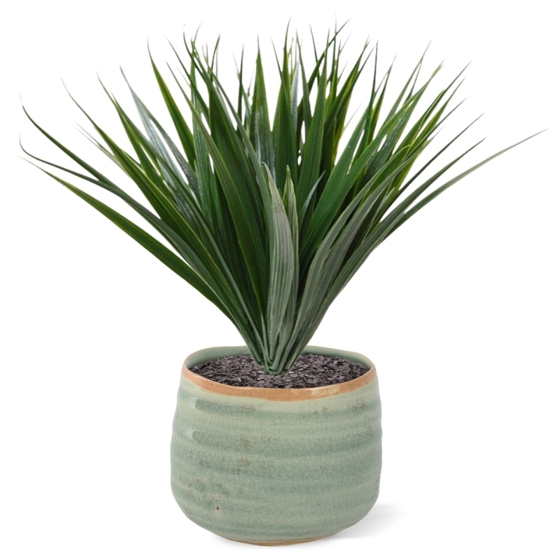 Cespuglio artificiale di bambù 25 cm verde scuro