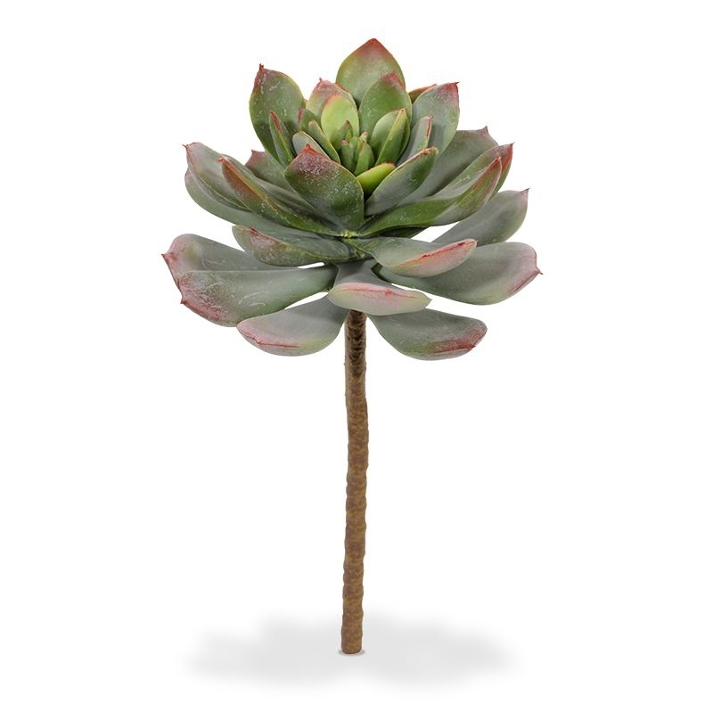 Bouquet artificiale di Echeveria 25 cm verde-rosso