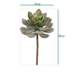 Bouquet artificiale di Echeveria 25 cm verde-rosso