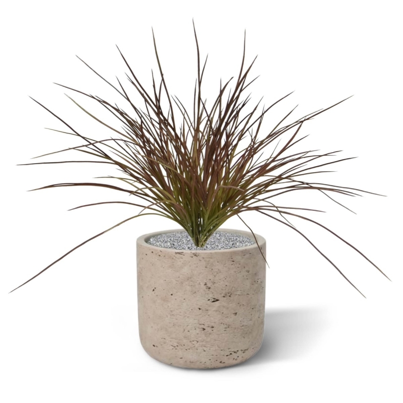 Pianta d'erba artificiale larga 40 cm - Borgogna