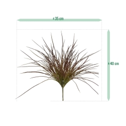 Pianta d'erba artificiale larga 40 cm - Borgogna