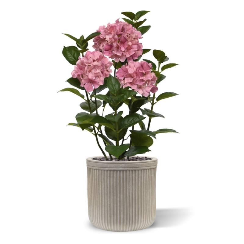 Ortensia Pianta artificiale in vaso 65cm Rosa
