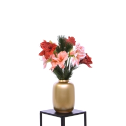 Bouquet Artificiale Legato a Mano Amaryllis Christmas