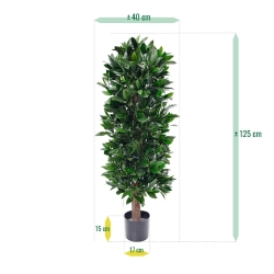 Pianta artificiale a colonna di alloro 125 cm - resistente ai raggi UV
