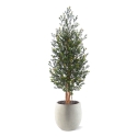 Pianta di bosso artificiale da siepe 165cm verde-rosso
