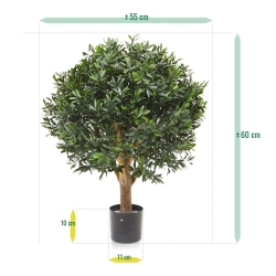 Pianta artificiale a bulbo di Ilex 55 cm - resistente ai raggi UV