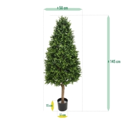 Pianta artificiale a torre di Buxus 140 cm - resistente ai raggi UV