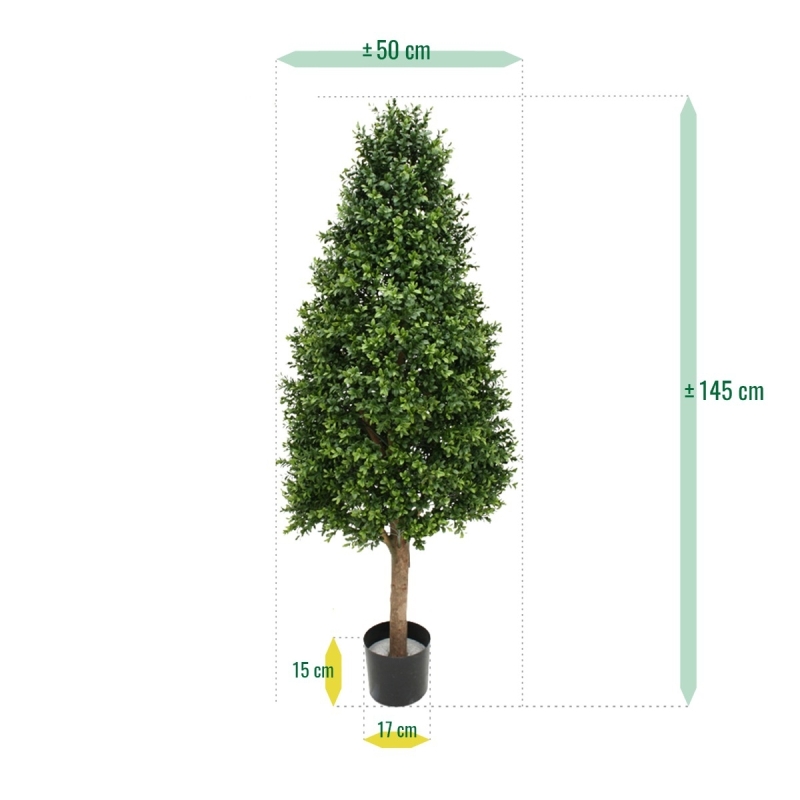 Pianta artificiale a torre di Buxus 140 cm - resistente ai raggi UV